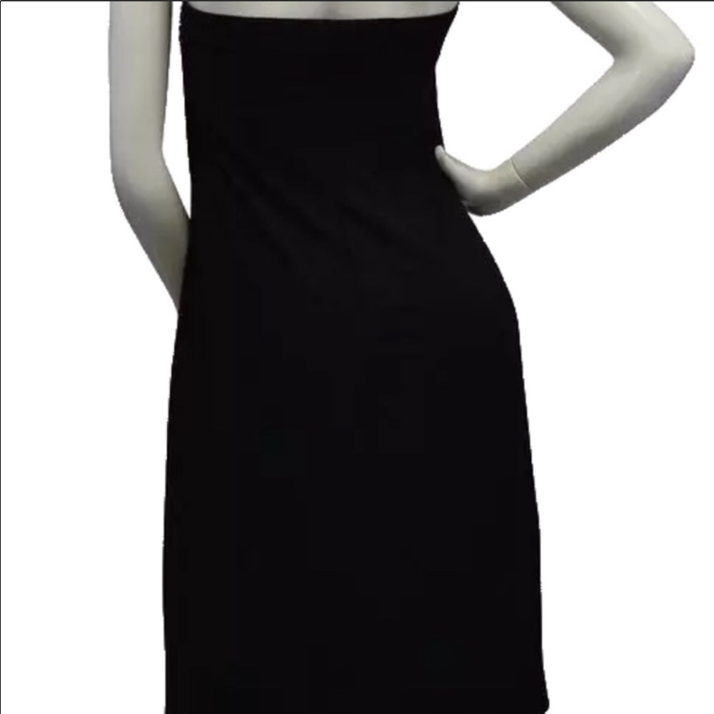 Norma Kamali black strapless dress
